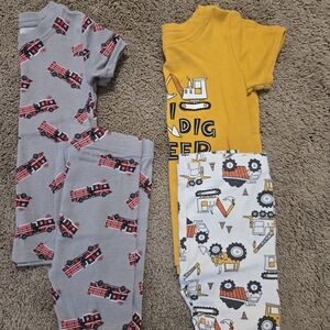 Old Navy Kids Pajama Set - Fire Truck and Construction Vehicles